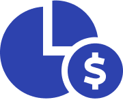 blue-finance Blue logo of a financial pie chart