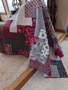 a homemade "THE Ohio State University" quilt