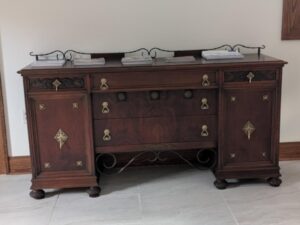 photo of a wooden credenza