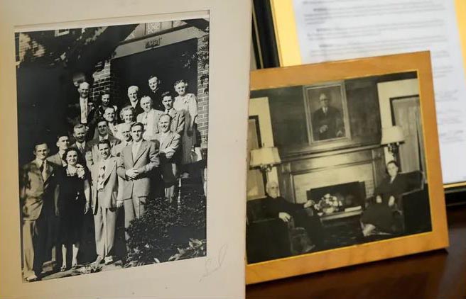 Two family photos are displayed at the Reymann Foundation