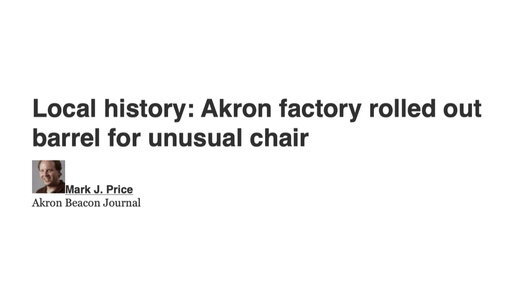 Local history: Akron factory rolled out barrel for unusual chair